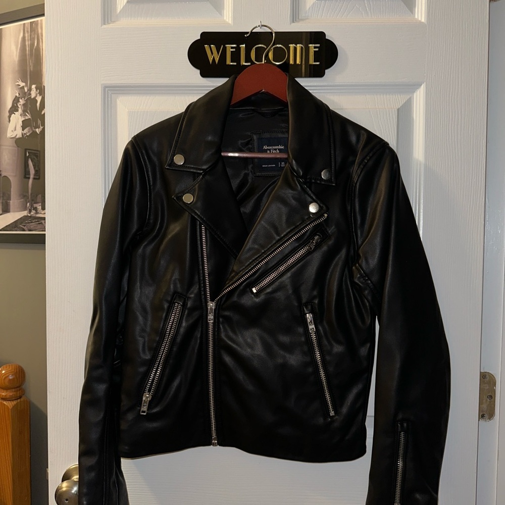 Abercrombie & Fitch Black Leather Biker Jacket